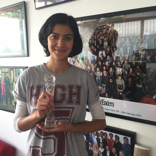 Rakhee Thakrar holding Best TV Character Award
